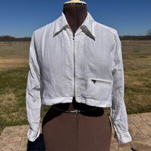 Banana Republic Irish Linen Vintage Blouse; cropped length, XS